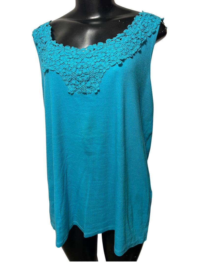 22/24 Lane Bryant Pretty & Perfect Womens Teal Tank Top Shirt