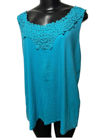 22/24 Lane Bryant Pretty & Perfect Womens Teal Tank Top Shirt