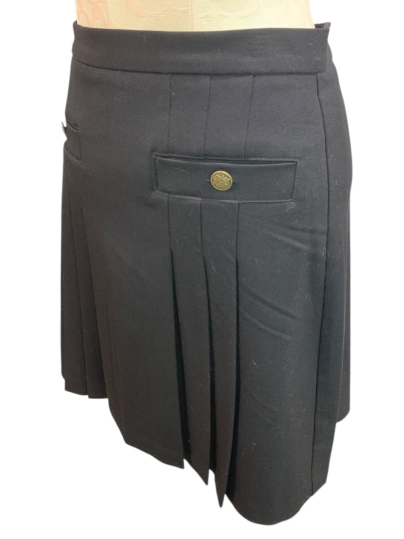 Size 4P Loft Petites Black Skirt Lined Back Zip Pleated