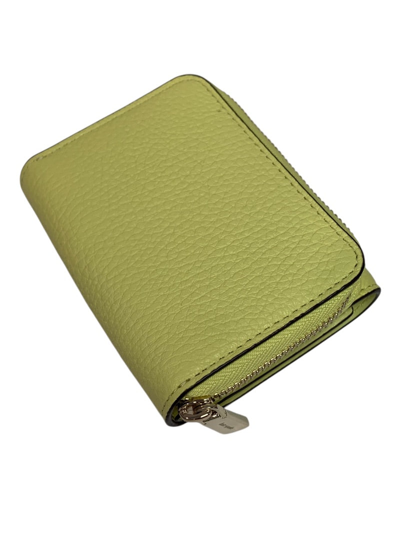 Kate Spade New York Leila Small Trifold Continental Wallet Frosty Lime Pebbled Leather