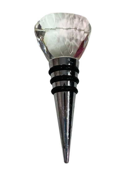 Metal Bottle Stopper 3.5 Inch Acrylic Crystal Top Rubber Gasket