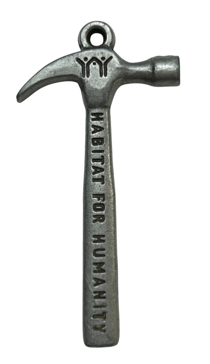 Pewter Color Habitat for Humanity Pendant Charm Hammer 2"