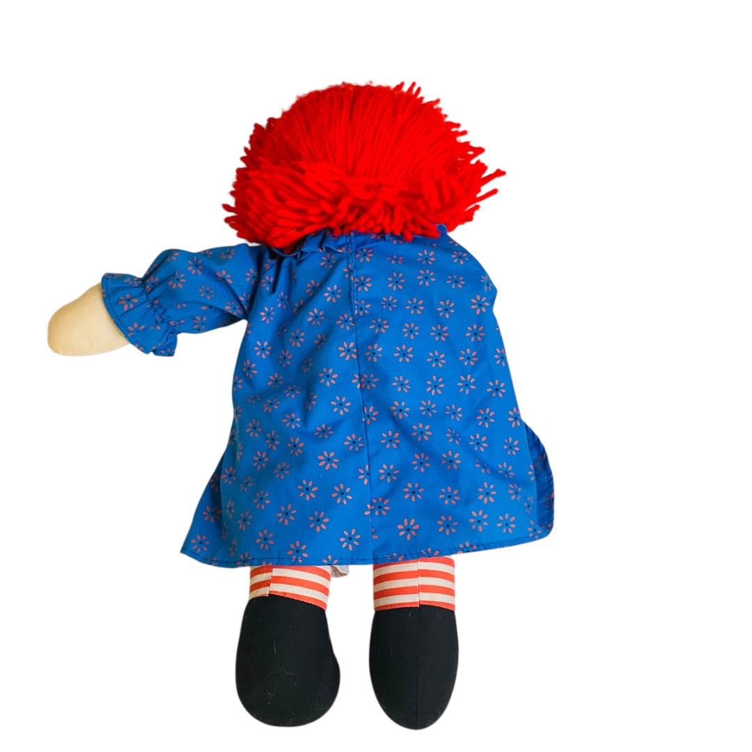 Vintage Applause Classic Raggedy Ann Rag Doll  17" Blue Orange Dress