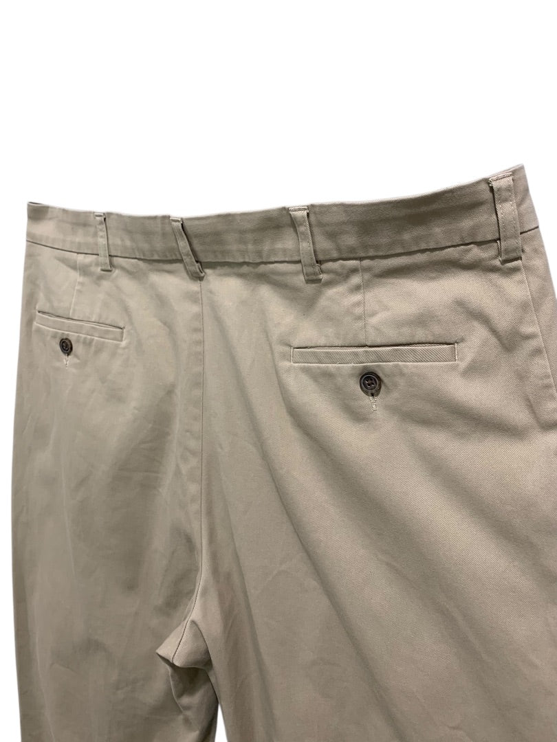 38 x 32 Haggar Mens Chino Pants Tan Comfort Waist Expandomatic