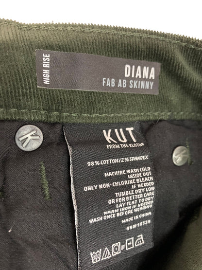 Size 00 Kut from the Kloth Womens Diana Fab Ab Skinny Corduroy Dark Green