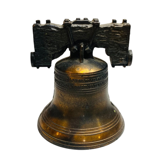 Bronze Metal Diecast Liberty Bell Souvenir Philadelphia PA 2.5"h