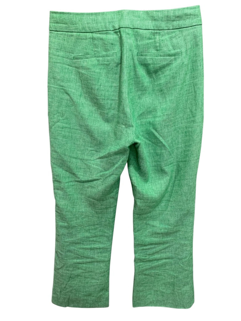 Size 4 J.Crew Hayden Womens Green Crop Pants Linen Blend