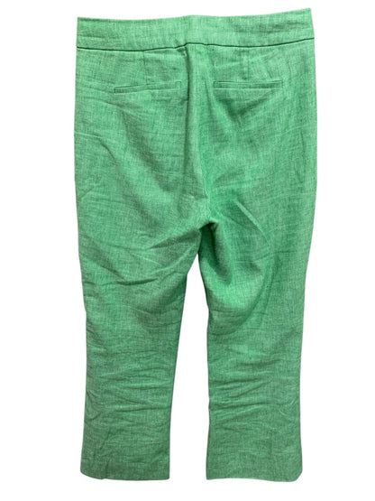 Size 4 J.Crew Hayden Womens Green Crop Pants Linen Blend