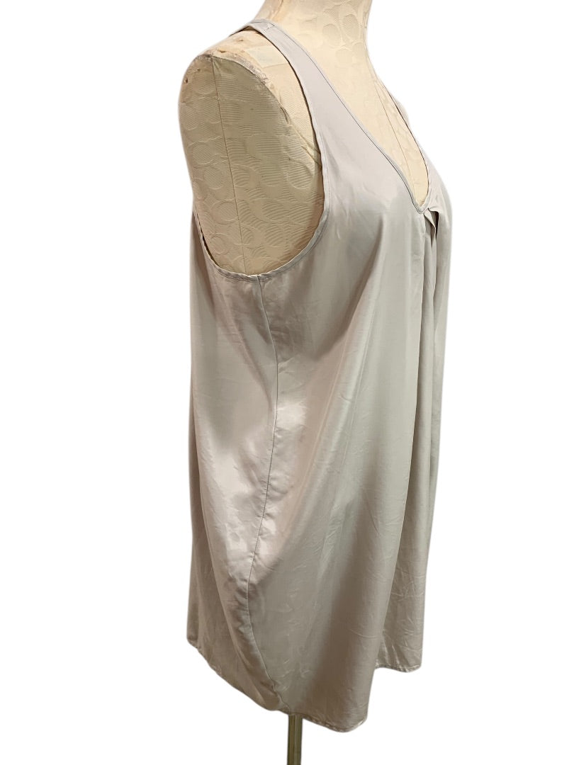 Small Hatch Draped Scoop Neck Dress Tan Sleeveless