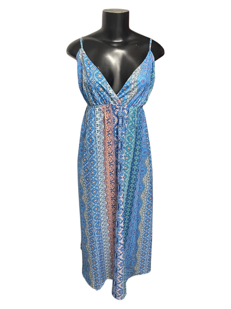 Size Large Cupshe Patterned Sleeveless Adjustable Strap Maxi Dress