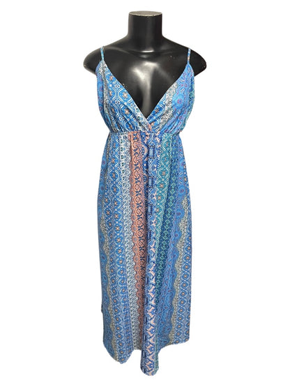 Size Large Cupshe Patterned Sleeveless Adjustable Strap Maxi Dress