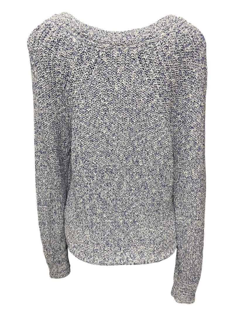 Medium Free People Womens Marled Knit Sweater Purple White