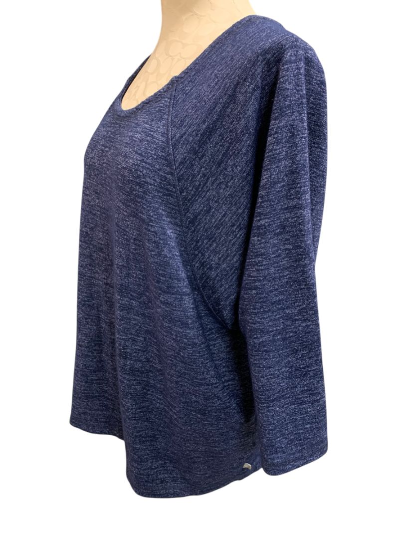 XL T by Talbots Womens Navy Blue Casual Marled Knit Sweater