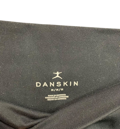 Medium Danskin Womens Black Leggings Pockets Pink Stripe