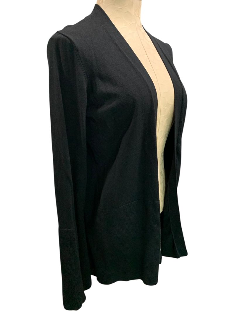 Small Ann Taylor Womens Black Open Cardigan Flare Sleeve