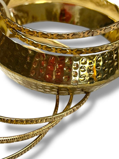 New Set of 6 Goldtone Bangle Bracelets Assorted Size Textures Widths