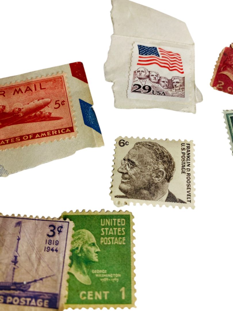 Lot of 19 Vintage Postage Stamps US Estate Found FDR Monroe Washington