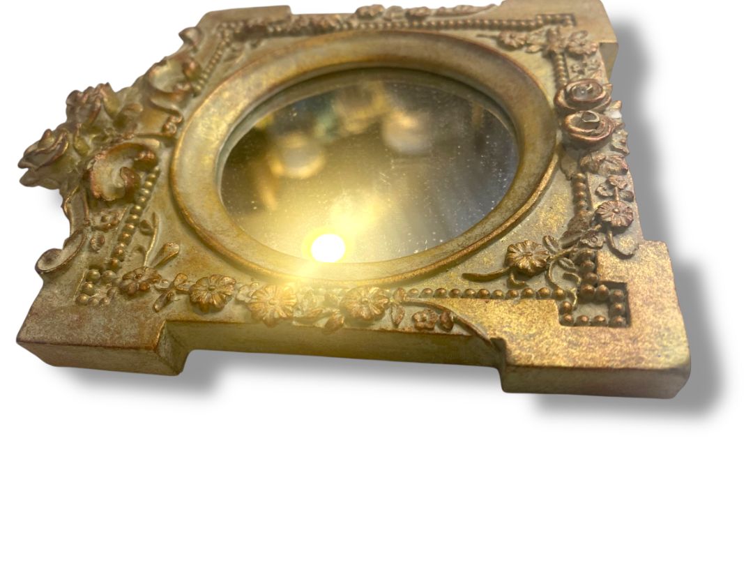 Small Wall Hanging Accent Mirror Shabby Chic Resin 5.5"h x 4.5"w