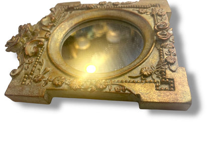 Small Wall Hanging Accent Mirror Shabby Chic Resin 5.5"h x 4.5"w