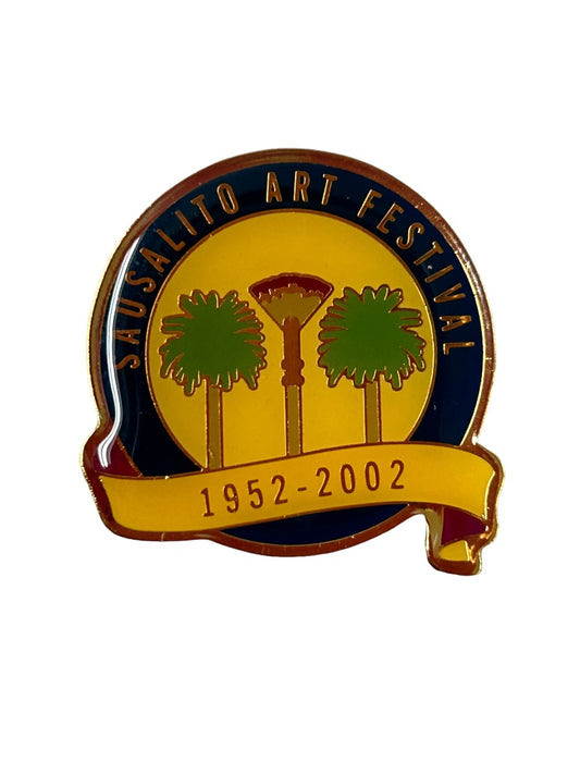 Resin Lapel Pin Sausalit Art Festival 1952-2002 1.25" Diameter