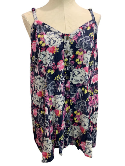 3X Torrid Womens Boho Sleeveless Blouse Cami Stretch Floral