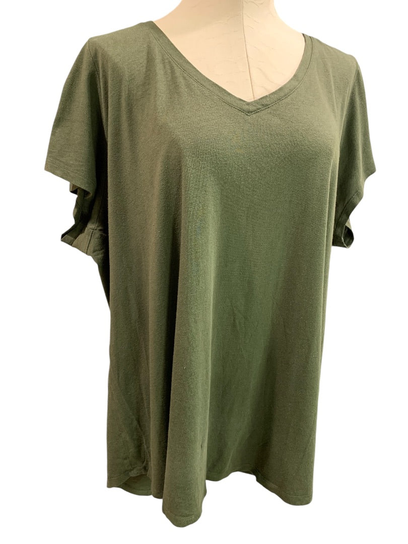 3X Torrid Green V-Neck Short Sleeve Womens Classic Fit Tshirt