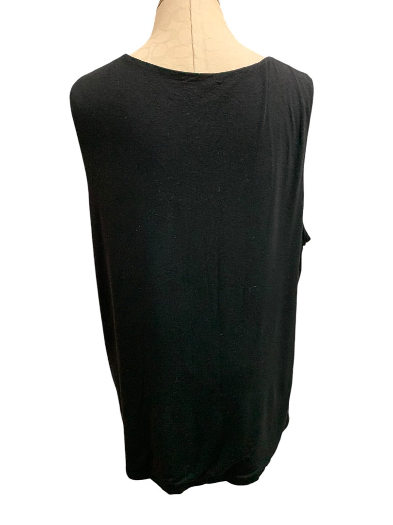 3X INC International Concepts Womens Black Soft Knit Sleeveless Tshirt Tank