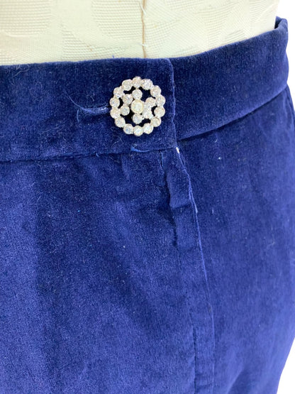 Medium Naturelle George Georgiou velvet Blue Velvet  A-Line Skirt