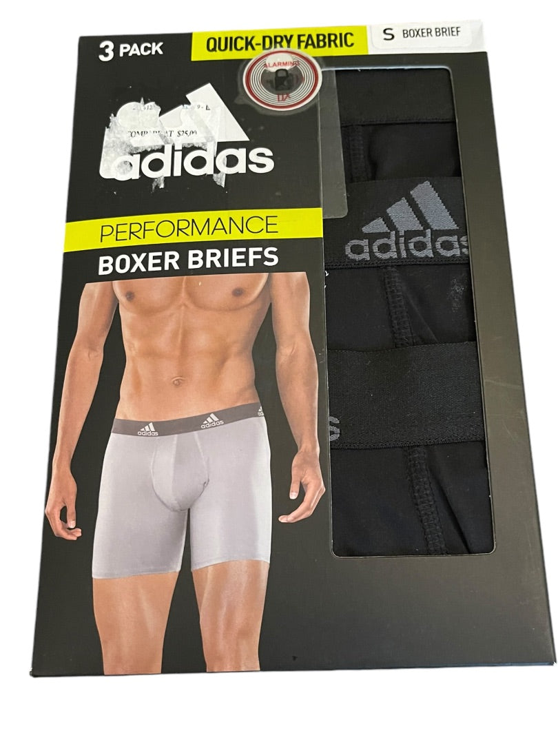 Small Adidas Performance Boxer Brief 3 Pack Black NWT