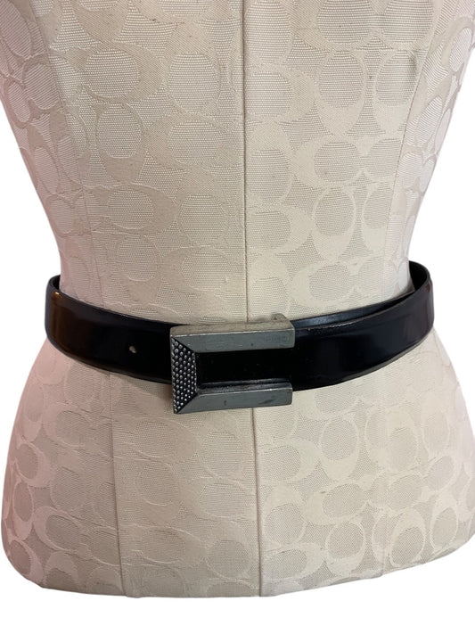 Size 28 Vicenza Black Leather Belt 415 Italian Calfskin Womens Buckle 1179