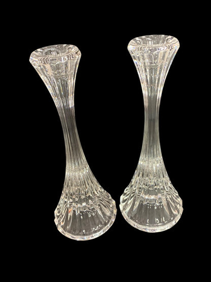 Vintage Mikasa Park Lane 8 Inch Candlesticks Pair Set of 2 Glass