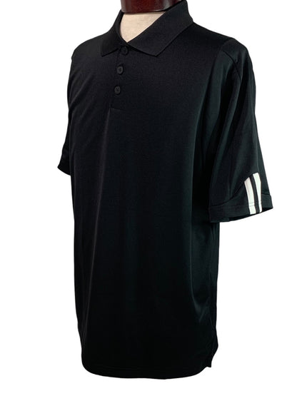 Medium Adidas Mens New Black Golf Shirt Polo A76 MCL Stripe Cuff P77781