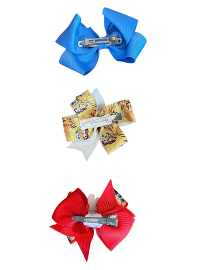 Set of 3 Princess Hair Clips Bows Beauty Frozen Snow White 3 Inch