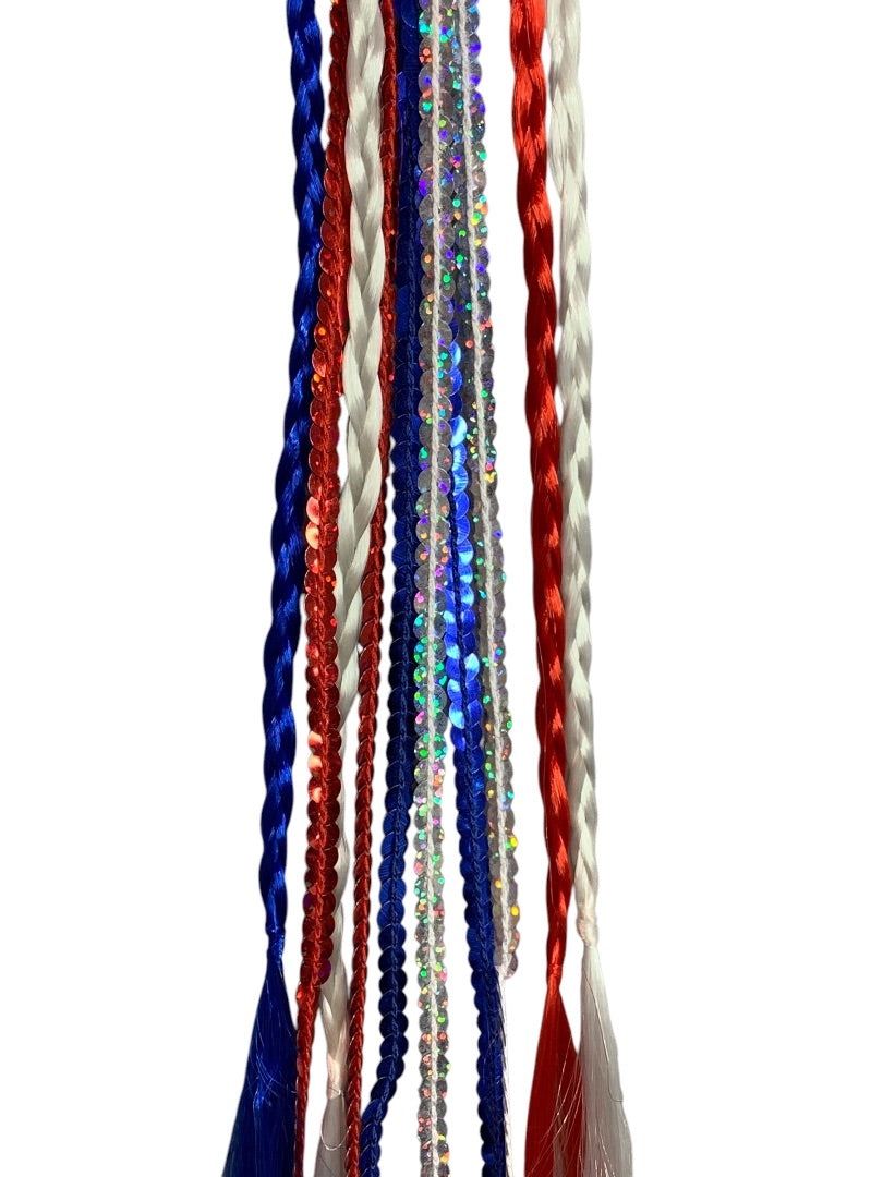 Claires New Hair Clip 15 Inch Long Sparkly Patriotic USA