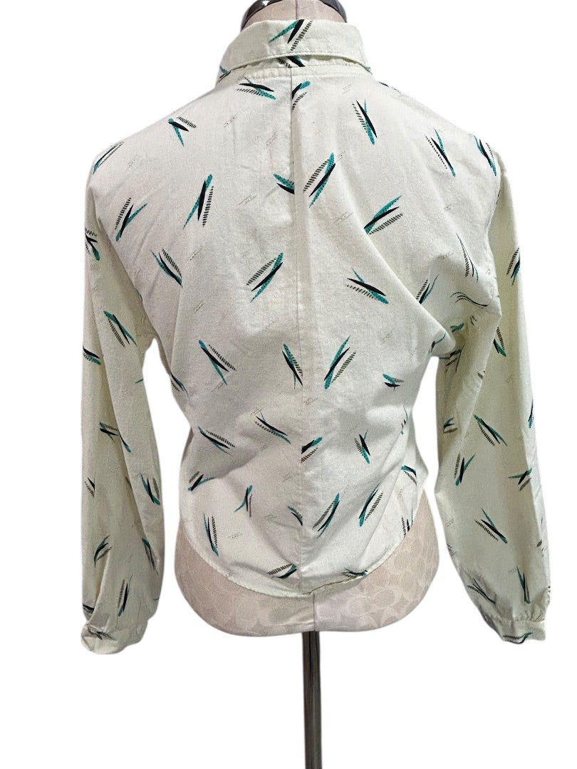 Ardmore Made in USA Womens Crop Button Up Shirt 1980s Retro