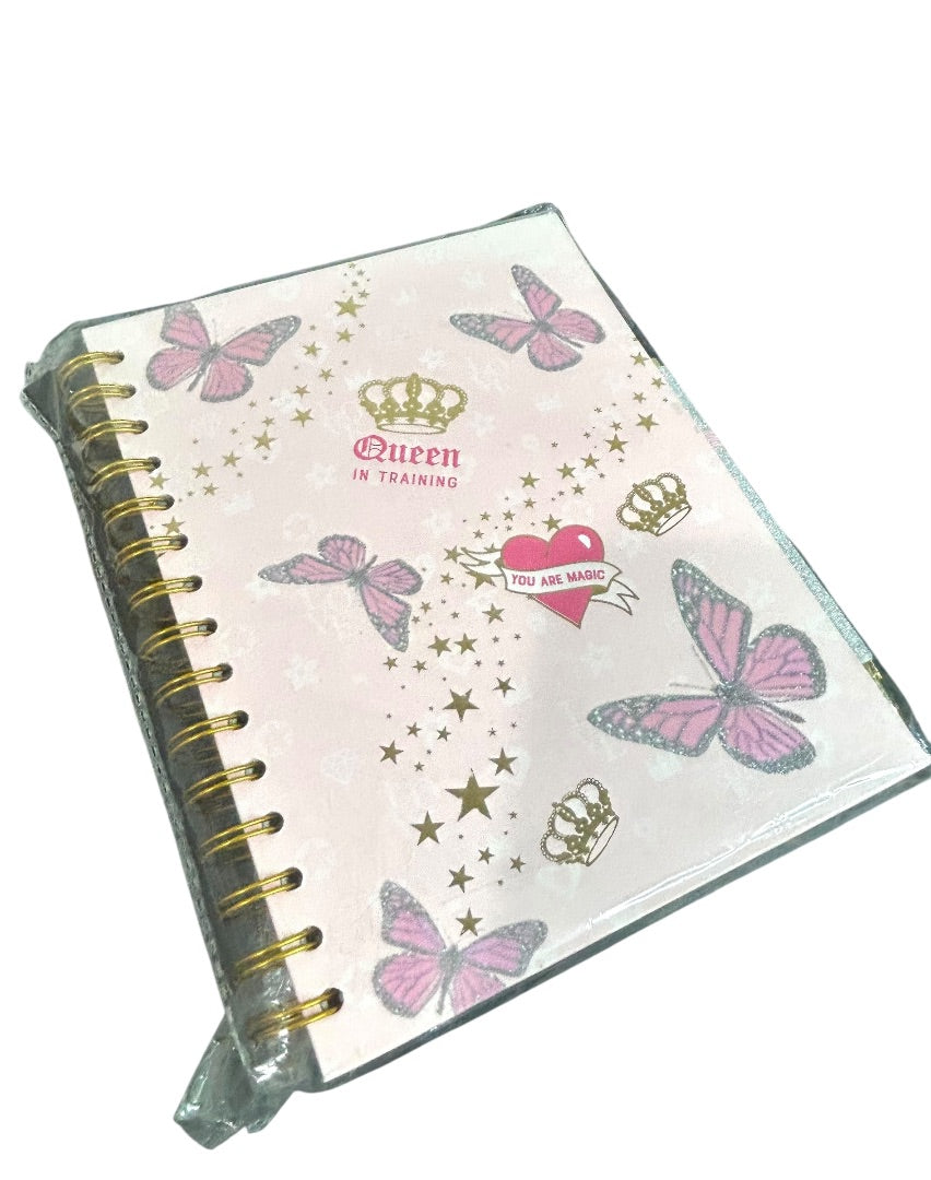Claires New Butterfly Lined Journal Spiral Bound 8 x 6 Inch