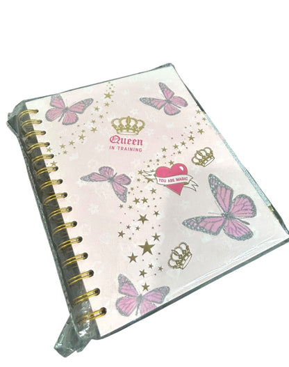 Claires New Butterfly Lined Journal Spiral Bound 8 x 6 Inch