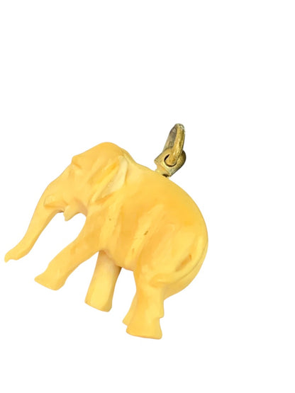 Vintage Elephant Charm .8 Inch Trunk Down Pendant