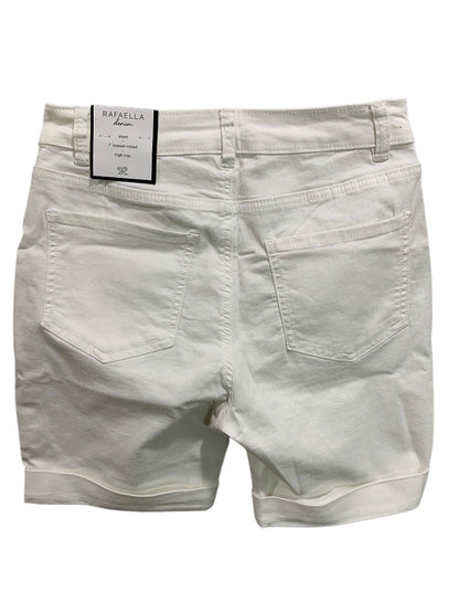 Size 4 Rafaella Womens New White Denim Jean Shorts High Rise