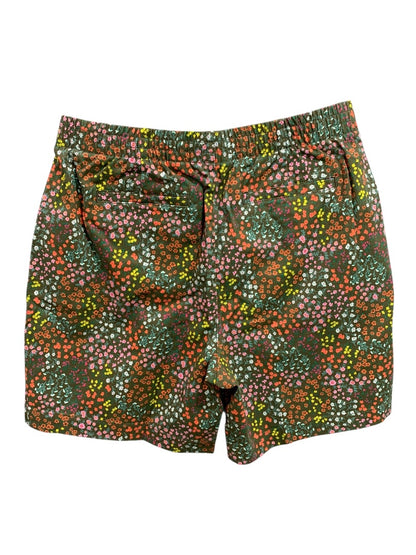 Size 10 Lands End  Mid Rise Womens New Pull On Floral Shorts Pockets