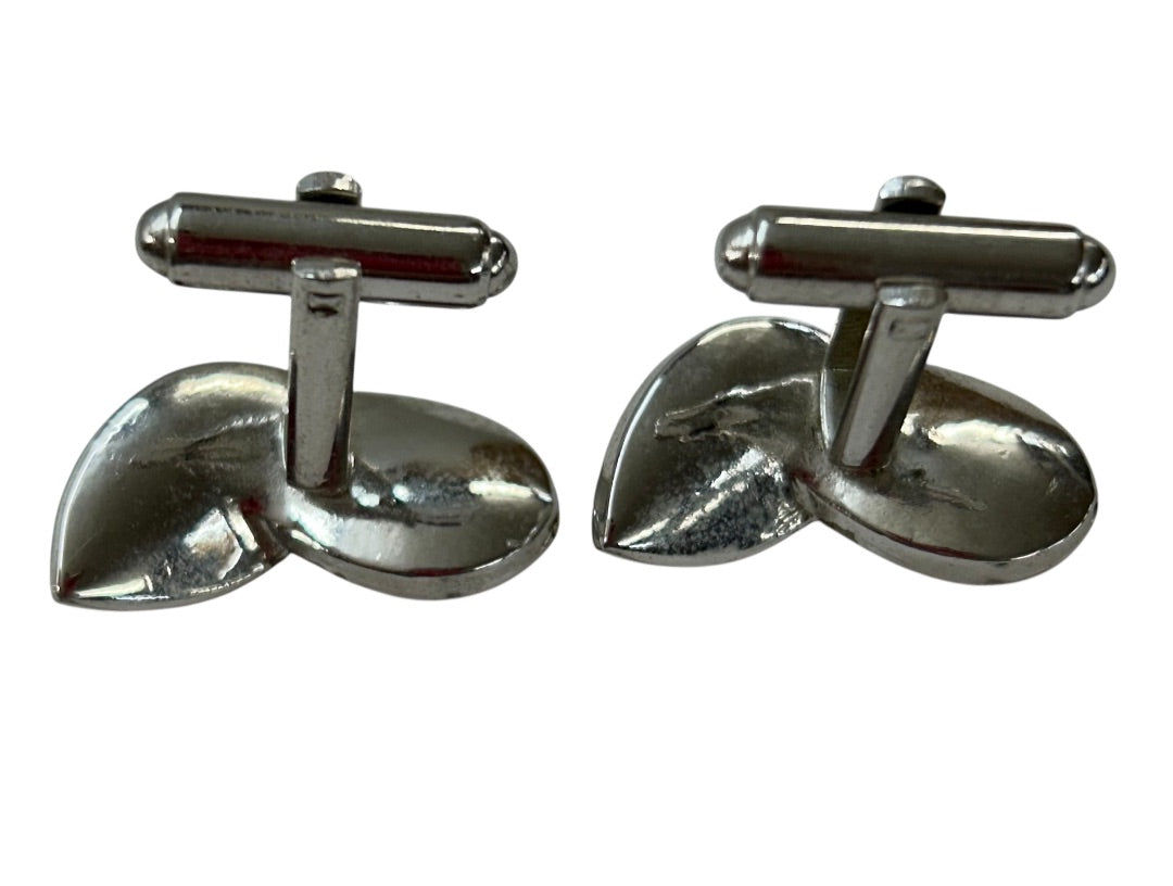 Vintage Silvertone Cuff Links Textured 1 Inch Mens Accessory