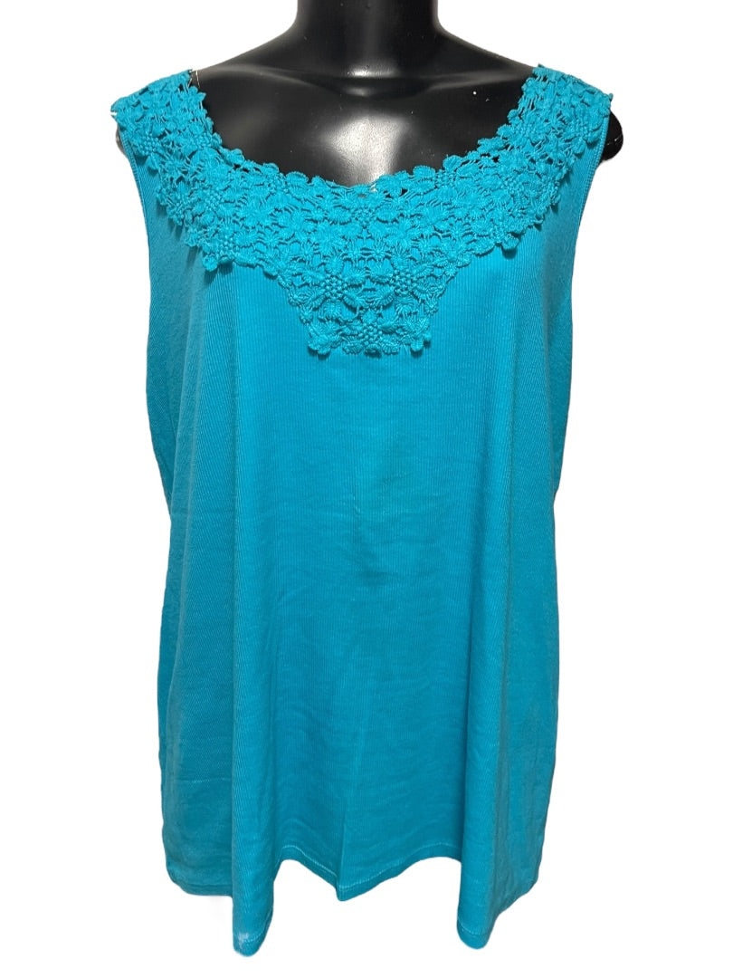 22/24 Lane Bryant Pretty & Perfect Womens Teal Tank Top Shirt