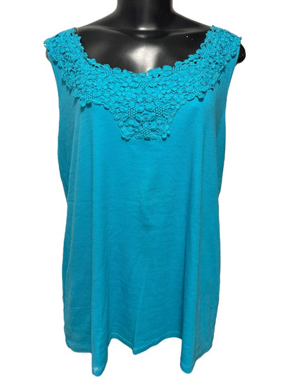 22/24 Lane Bryant Pretty & Perfect Womens Teal Tank Top Shirt