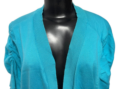 Size 22/24 Lane Bryant Womens Turquoise Crop Cardigan Sweater