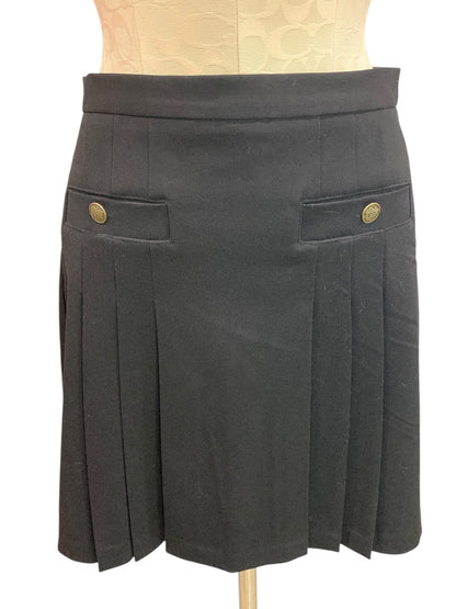 Size 4P Loft Petites Black Skirt Lined Back Zip Pleated