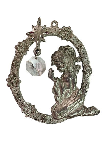 Spoontiques Pewter Ornament Suncatcher Prism Girl Praying #2384 3 Inch
