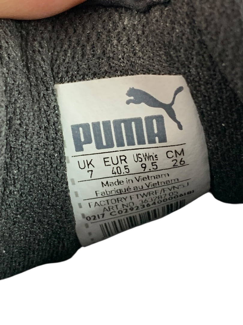 Size 9.5 Puma Black Suede Platform Vikky Sneaker Womens