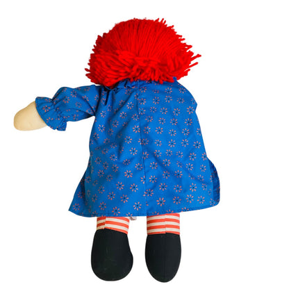 Vintage Applause Classic Raggedy Ann Rag Doll  17" Blue Orange Dress