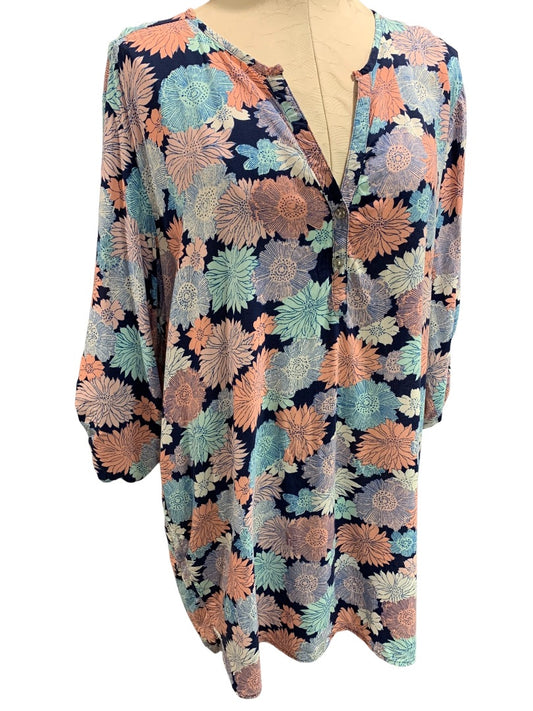 XL Josie Natori Pullover Womens Pullover Coverup Floral Sheer