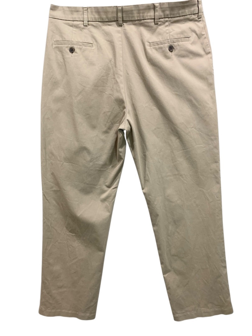 38 x 32 Haggar Mens Chino Pants Tan Comfort Waist Expandomatic